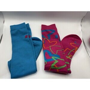 Under Armour Valentine Crew Socks Heart Print Pink Blue Women’s 2 Pair New